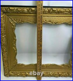 Large Florentine Gilt/Gold Ornate Carved Wood Picture Frame 28.5x25 Antique VTG
