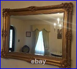 Large French Victorian Gold Carved Ornate Picture Mirror 47 X 35