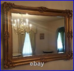 Large French Victorian Gold Carved Ornate Picture Mirror 47 X 35