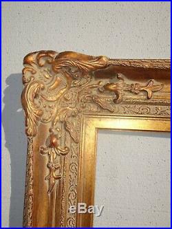 Large Ornate 60H x 48 Vintage French Provincial Gold Picture Frame