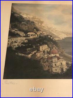 Large Rare Wallace Nutting Italian Coast Hand Colored Photo Positano Italy
