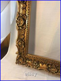 Large Vintage French Provincial Ornate Rococo Gold Picture Frame 28x 32