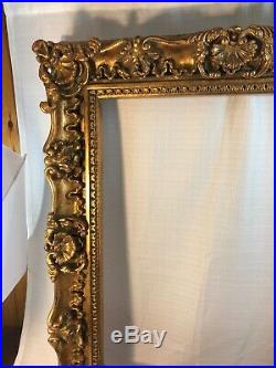 Large Vintage French Provincial Ornate Rococo Gold Picture Frame 28x 32