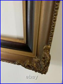 Large Vintage Ornate Gold Colour Picture Frame, Mirror Frame, Portrait, Painting