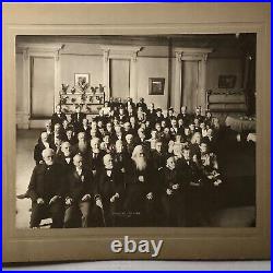 Large antique mounted PHOTOGRAPH titled PIONEERS OF CHICAGO May 26, 1883 vintage