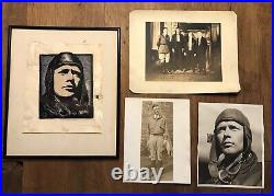 Lot Of 4 Antique Vintage 1920s Photos Charles Lindbergh & Raymond Orteig