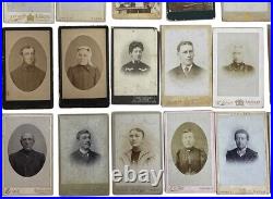 Lot of 40 Antique Photographs Portraits Cabinet Cards Amsterdam Europeans 1900's