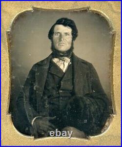 Man Holding Jacket Under Arm (1/6 Plate Daguerreotype)