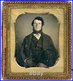 Man Holding Jacket Under Arm (1/6 Plate Daguerreotype)