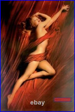 Marilyn Monroe Red Bed Sheets Vintage Poster 24 X 36