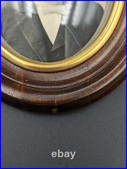 Miniature Antique Photograph Gihon Jones Domed Bubble Glass Wood Frame