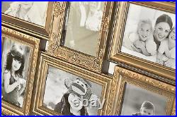 NEW Vintage Gold Multi Aperture Photo Picture Frame Holds 12 X 6''X4'' Photos