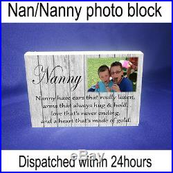 Nan nanny granny QUOTE & PHOTO GIFT shabby chic home plaque unique gift