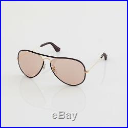 New Vintage B&l Ray Ban L9977 Photo Brown Leather Changeable Aviator Sunglasses