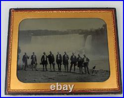 Niagara Falls, Full Plate Ambrotype. William Steinway And Friends Pose. 1862