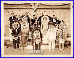 ORIGINAL early 1900 Indian Dressed Performers Photo Native American 8x10