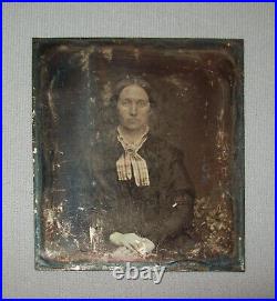Old Antique Vtg C 1850s Group Six Uncased Daguerreotype Dag Photo Men Women Worn