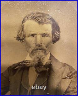 Old Antique Vtg Ca 1860s Full Plate Tintype Southern Country Gentleman Photo