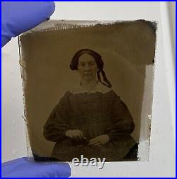 Old Vintage Antique Ambrotype Photo Victorian Lady Woman with Book or Photograph