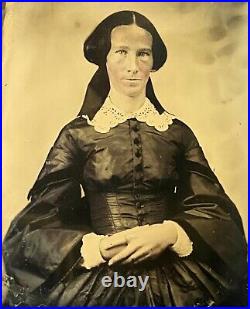 Old Vintage Antique Ambrotype Photo Young Victorian Lady Woman Classic Beauty