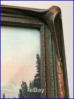 Original 1923 Darius Kinsey Hand Tinted Landscape Photograph Framed Mt. Rainier