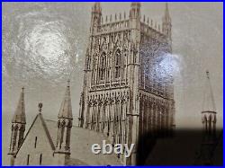 Original 19th c. Albumen photo print of Worchester Cathedral from Edgars Tower