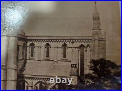 Original 19th c. Albumen photo print of Worchester Cathedral from Edgars Tower