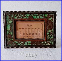 Original Antique Tiffany Studios Calendar Fhoto Frame in Grapevine Pattern