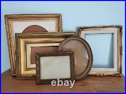 Ornate Gold Picture Frames Joblot. Antique & Vintage Artist Frames x 5 Rims USED