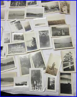 Otsego Lake Cooperstown Ny Kelly Family Snapshot Photo Lot Old Vtg Antique Album