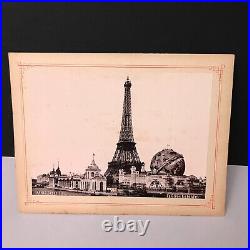 PARIS Photo EXPOSITION UNIVERSSELLE 1900 EIFFEL TOWER GLOBE VINTAGE ANTIQUE /