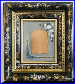 Pair Antique Ebony Gold Victorian Walnut Art Painting Picture Primitive Frames