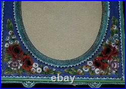 Pair Of Vtg Italian Micro Mosaic Floral Bronze Photo Picture Frame Made Italy 4