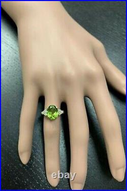 Peridot Diamond ANTIQUE Vintage Anniversary Engagement Ring For Girls 14k Gold