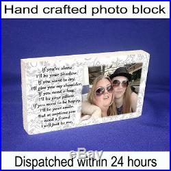 Personalised 6x4 plaque with photo best friends friendship quote unique gift