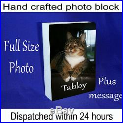 Personalised block 6x4 with full photo and message unique gift new photo plaque