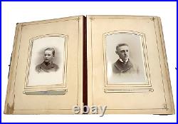 Photograph Album with 74 Antique Cabinet Card Photos Pictures Men Women Kids