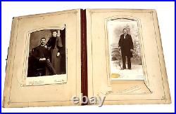 Photograph Album with 74 Antique Cabinet Card Photos Pictures Men Women Kids