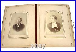 Photograph Album with 74 Antique Cabinet Card Photos Pictures Men Women Kids