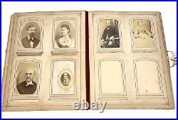 Photograph Album with 74 Antique Cabinet Card Photos Pictures Men Women Kids