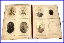 Photograph Album with 74 Antique Cabinet Card Photos Pictures Men Women Kids