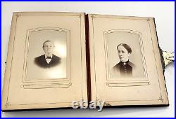 Photograph Album with 74 Antique Cabinet Card Photos Pictures Men Women Kids