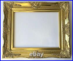 #6482 5x7" Ornate Gold & Baroque Black Color Picture Frame Wood/Gesso 