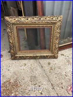 Pretty vintage gold & gesso art picture frame 30.5/27.5 16/20 art old glass