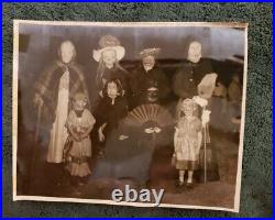 RARE 1950 Antique Halloween Photograph of Trick or Treaters In Great Costumes