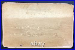 RARE Antique Aerial Photography Cabinet Card Photo Homesteads Early Town City