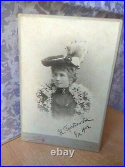 RARE Vintage Antique Cabinet Photo Card girl woman kunst falon pielzner wien