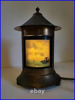 REVOLITE The Picture Lamp #101 Ships That Pass in the Night Copper Brass Motion