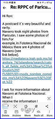 RPPC Photo Paricutin Volcano 24 Hrs After Birth Michoacan Smoke Postcard Back