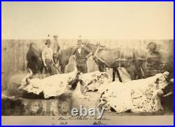 Rare 1878 Large Albumen Photo / Butcher at Red Cloud Indian Agency Occupational